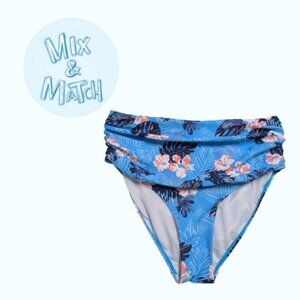 Highrise Retro Ruched Bikini Bottoms - Beachsissi - Size Medium